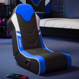 X Rocker Shadow 2.0 Blue Floor Rocker Gaming Chair with Headrest-Mounted Speaker System - thumbnail 1