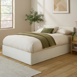 GFW Cream Corduroy Double End Lift Ottoman Bed