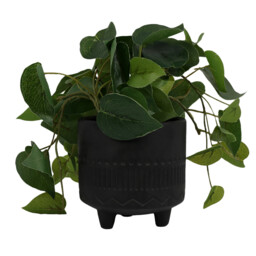 Ivy Artificial Plant in Black Footed Pot 52cm - thumbnail 2