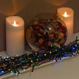 The Christmas Centre 400 Multicoloured LED Green Cable Multifunction Battery Operated String Light 40m - thumbnail 3