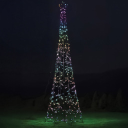Xmas Haus Grass Mounted Flagpole 735 RGB Micro Seed LED Light Tower 10ft