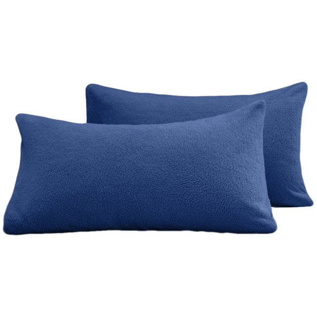 Velosso French Blue Teddy Fleece Pillowcase 2 Pack - image 1