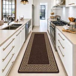 Smart Living Greekey Brown and Beige Gel Back Non-Slip Door Mat 67 x 120cm - thumbnail 4