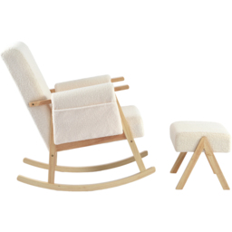 Bebe & Beyond Storyteller Off White Teddy Nursing Chair and Stool - thumbnail 4