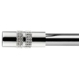 New Edge Blinds Sparkle Chrome Extendable Eyelet Metal Curtain Pole Set 160-300cm - thumbnail 1