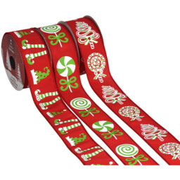 Single Candy Cane Lane Novelty Sweet Ribbon in Assorted styles - thumbnail 4