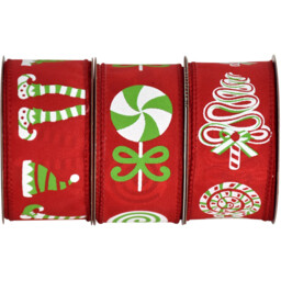 Single Candy Cane Lane Novelty Sweet Ribbon in Assorted styles - thumbnail 2
