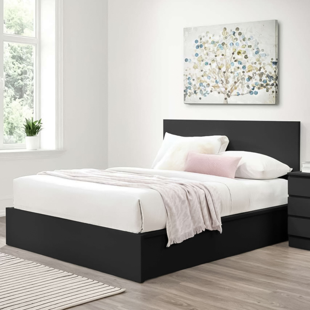 Oslo Double Black Ottoman Bed - image 1
