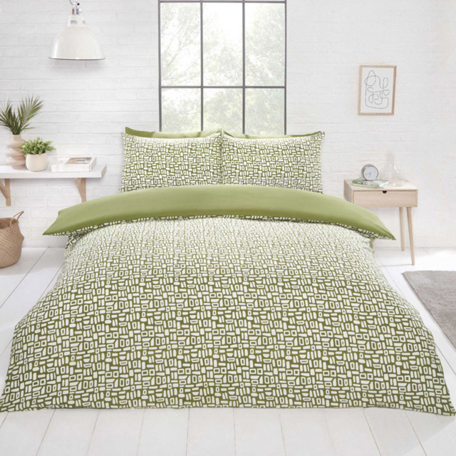 Rapport Home Pebbles Double Green Duvet Set - image 1