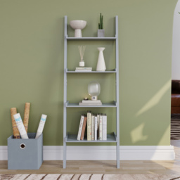 Vida Designs York 4 Shelf Grey Ladder Bookcase - thumbnail 3