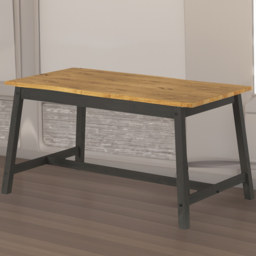 Core Products Corona 4 Seater Dining Table Natural and Black - thumbnail 1