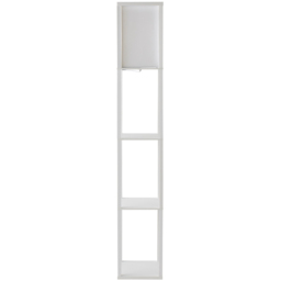ValueLights Struttura 3 Shelf White Shelving Unit Floor Lamp with Fabric Shade
