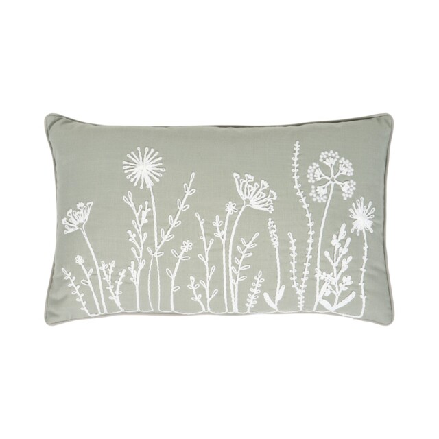 Kalina Floral Embroidered Cushion Grey - image 1