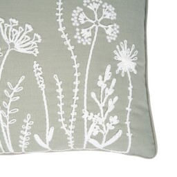 Kalina Floral Embroidered Cushion Grey - thumbnail 3