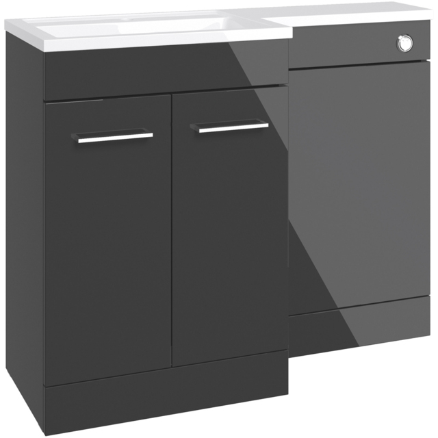 Bathstore Panama 2 Door Anthracite Left Hand Basin and WC Unit 1000mm - image 1