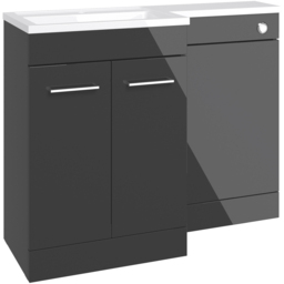 Bathstore Panama 2 Door Anthracite Left Hand Basin and WC Unit 1000mm