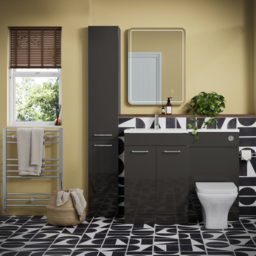 Bathstore Panama 2 Door Anthracite Left Hand Basin and WC Unit 1000mm - thumbnail 2