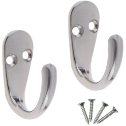 Headbourne Satin Nickel Robe Hook 2 Pack - thumbnail 1