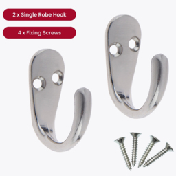 Headbourne Satin Nickel Robe Hook 2 Pack - thumbnail 3
