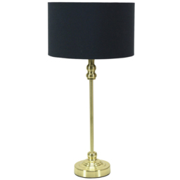 ValueLights Maggie Black and Gold Drum Shade Candlestick LED Floor Lamp - thumbnail 1