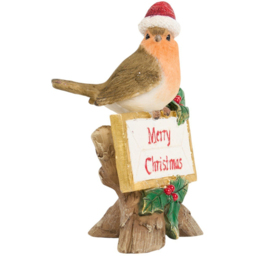 Sleigh Bells Ring Brown Robin Merry Christmas Ornament 12cm - thumbnail 2