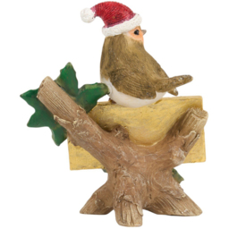 Sleigh Bells Ring Brown Robin Merry Christmas Ornament 12cm - thumbnail 3