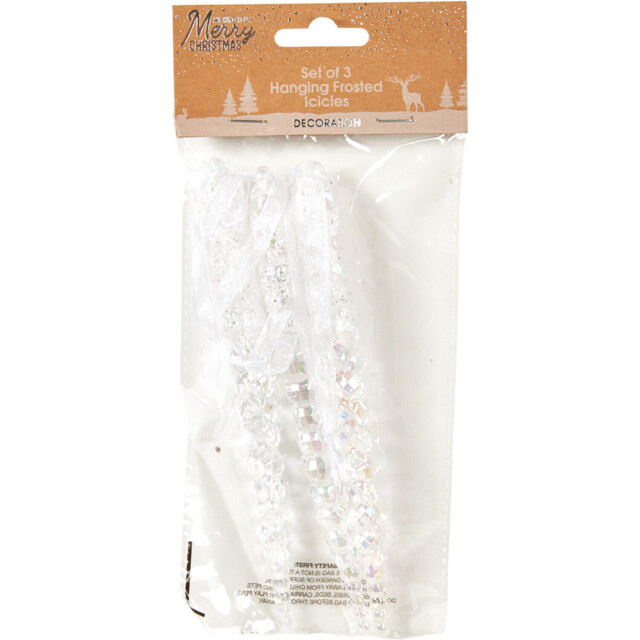 Set of 3 Hanging Frosted Icicles - image 1