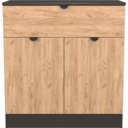 Crowndale Bora 2 Door Single Drawer Gold Craft Oak and Graphite Sideboard Ready Assembled - thumbnail 2