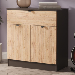 Crowndale Bora 2 Door Single Drawer Gold Craft Oak and Graphite Sideboard Ready Assembled