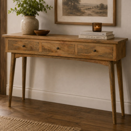 Artisan Furniture Brown 3 Drawer Solid Wood Large Console Table