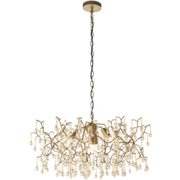 Merano Rimini Lustre Glass Aged Gold 4 Light Ceiling Pendant