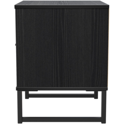 Crowndale Fluted 2 Drawer Black Ash Compact Bedside Cabinet Ready Assembled - thumbnail 3
