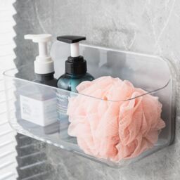 Bali Clear Adhesive Rectangle Storage Basket - thumbnail 2