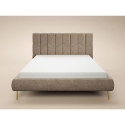SOLACE+CO Isabela Double Beige Chenille Ottoman Bed with Panel Headboard - thumbnail 2