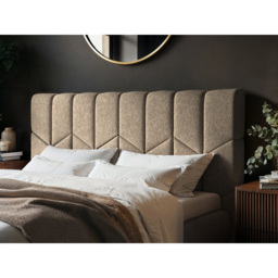 SOLACE+CO Isabela Double Beige Chenille Ottoman Bed with Panel Headboard - thumbnail 4