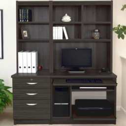 R White Cabinets Set 17 3 Drawer Black Computer Desk - thumbnail 1