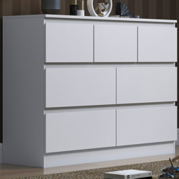 FWStyle Stora 7 Drawer Merchant Matt White Chest of Drawers - thumbnail 1