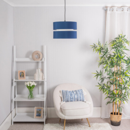ValueLights Sophia Navy and White 2-Tier Ceiling Light Shade Large - thumbnail 4