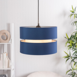ValueLights Sophia Navy and White 2-Tier Ceiling Light Shade Large - thumbnail 2