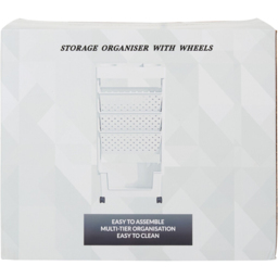 White Storage Organiser with Wheels - thumbnail 2