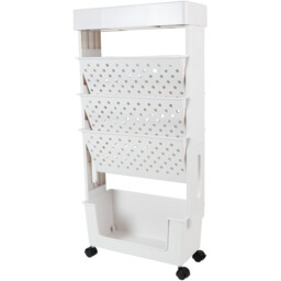 White Storage Organiser with Wheels - thumbnail 3