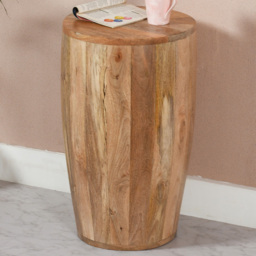 Brooklyn Surrey Drum Style Solid Wood Side Table