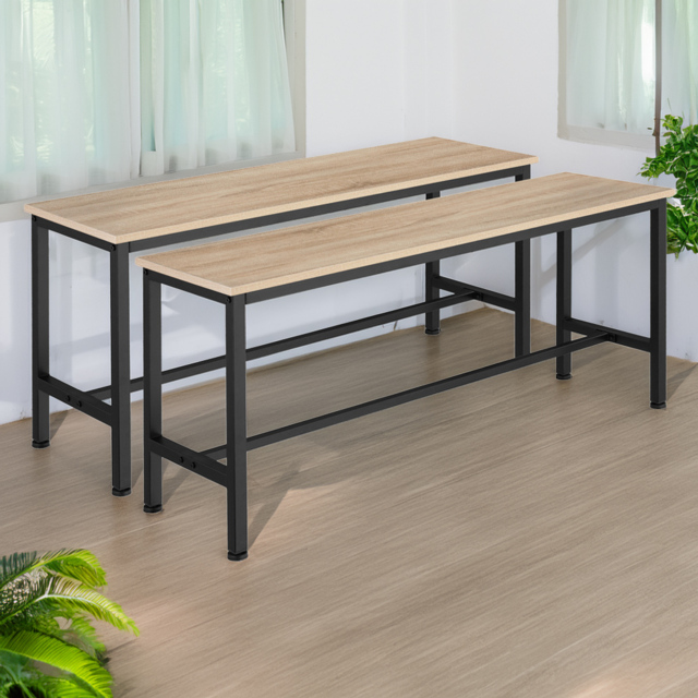 tectake Fairfield 2 Seater Light Wood Sonoma Oak Bench Set of 2 - image 1