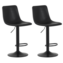 Stefan Black Adjustable Breakfast Bar Stool with Footrest Set of 2 - thumbnail 2
