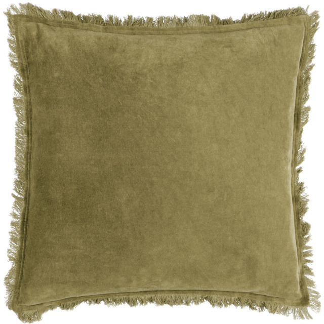 Yard Jaye Moss Velvet Fringed Cushion - image 1