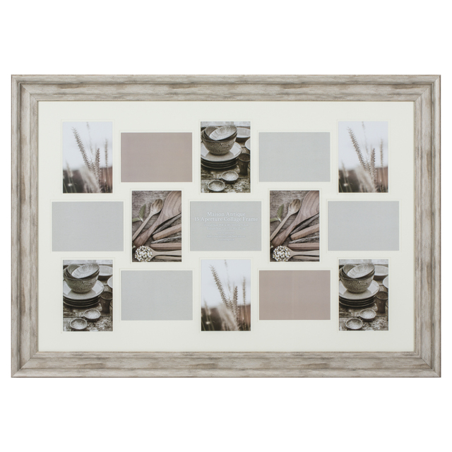 The Port. Co Gallery Maison Antique 15 Aperture Collage Natural 7 x 5 inch Photo Frame - image 1