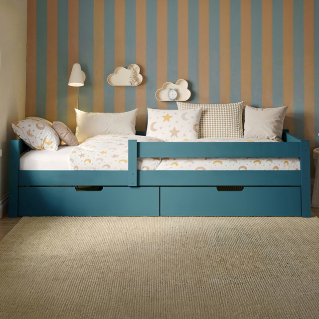 Flair Milo Navy Single Bed with Storage - image 1