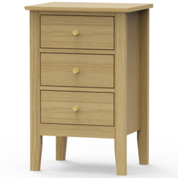 Core Products Henley Oak Effect 3 Drawer Bedside Cabinet - thumbnail 2