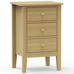 Core Products Henley Oak Effect 3 Drawer Bedside Cabinet - thumbnail 4