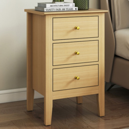 Core Products Henley Oak Effect 3 Drawer Bedside Cabinet
